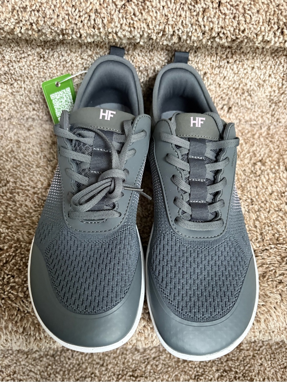 Hike Footwear Unisex Gray Knit Lace-Up Sneakers